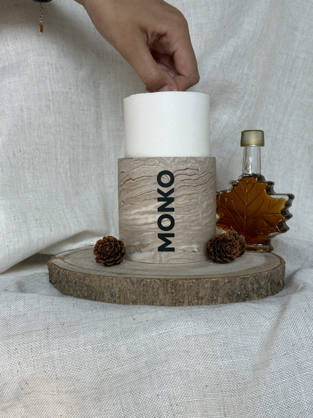 Bougie sirop d'érable 300g et sa grande recharge